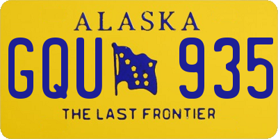 AK license plate GQU935