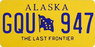 AK license plate GQU947