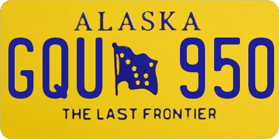 AK license plate GQU950