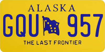 AK license plate GQU957