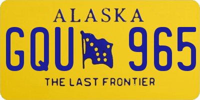 AK license plate GQU965