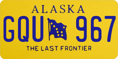 AK license plate GQU967