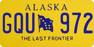 AK license plate GQU972