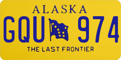 AK license plate GQU974