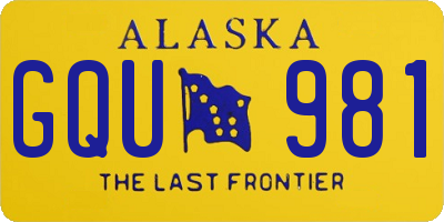 AK license plate GQU981