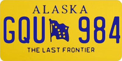 AK license plate GQU984