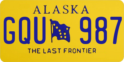 AK license plate GQU987