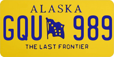 AK license plate GQU989
