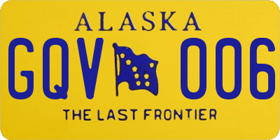 AK license plate GQV006