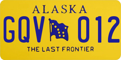 AK license plate GQV012