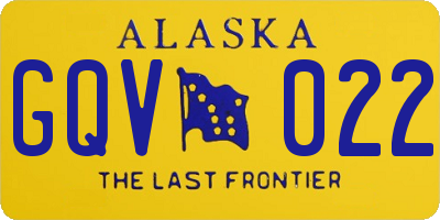 AK license plate GQV022