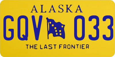 AK license plate GQV033