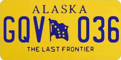 AK license plate GQV036