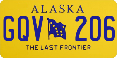 AK license plate GQV206