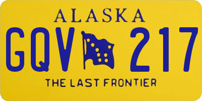 AK license plate GQV217