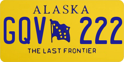 AK license plate GQV222