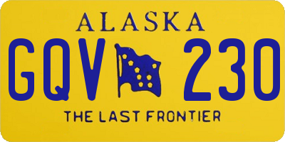 AK license plate GQV230