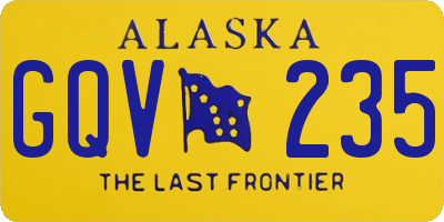 AK license plate GQV235