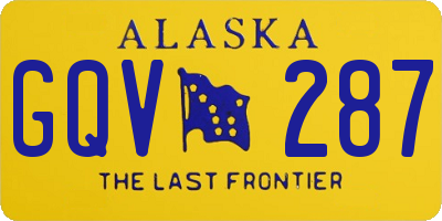 AK license plate GQV287