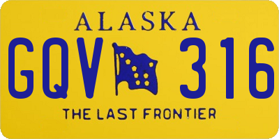 AK license plate GQV316