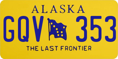 AK license plate GQV353