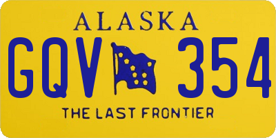 AK license plate GQV354