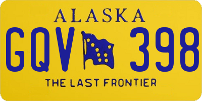 AK license plate GQV398
