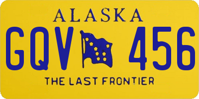 AK license plate GQV456