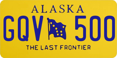 AK license plate GQV500