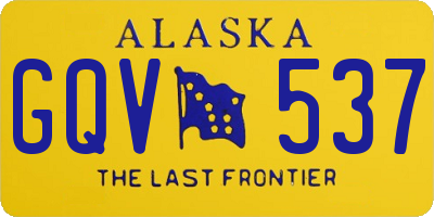AK license plate GQV537