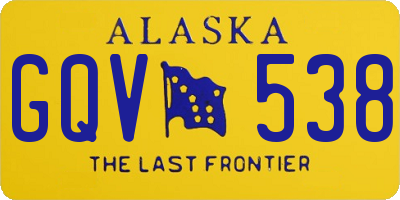 AK license plate GQV538