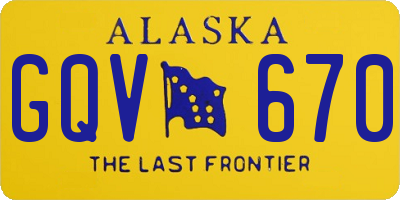 AK license plate GQV670