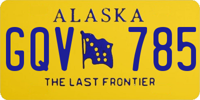 AK license plate GQV785