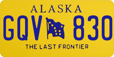 AK license plate GQV830