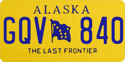 AK license plate GQV840