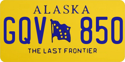 AK license plate GQV850