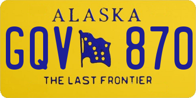 AK license plate GQV870
