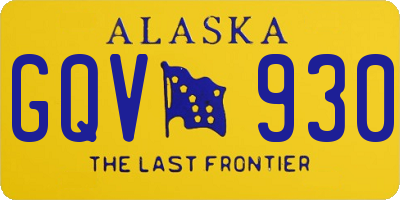 AK license plate GQV930