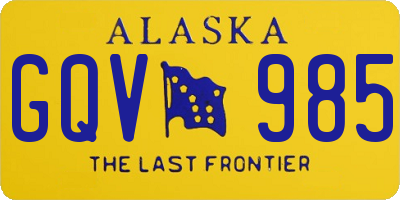 AK license plate GQV985