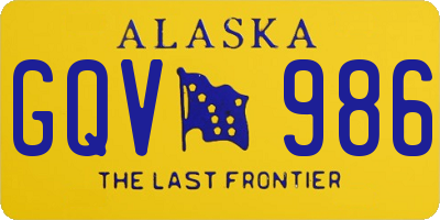 AK license plate GQV986