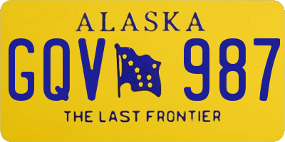 AK license plate GQV987