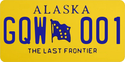 AK license plate GQW001