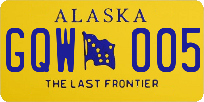 AK license plate GQW005