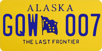 AK license plate GQW007