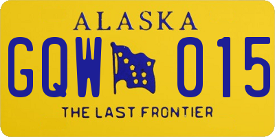 AK license plate GQW015