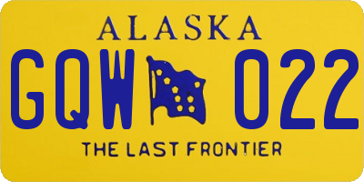 AK license plate GQW022