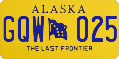 AK license plate GQW025