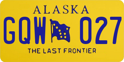 AK license plate GQW027