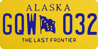 AK license plate GQW032