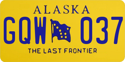 AK license plate GQW037